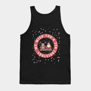 Zen Christmas- Meditative Santa & Reindeer for Yoga Lovers Tank Top